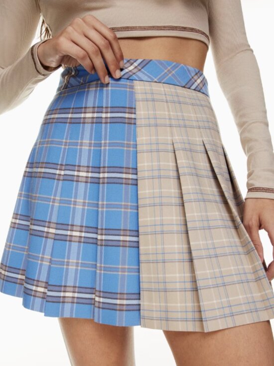 Aritzia Dresses & Skirts - ARITZIA SUNDAY BEST Olive Micro Pleat Plaid Mini Skirt 4 Academia Coquette Prep